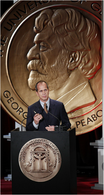 Peter Greste receiving Peabody award 2011