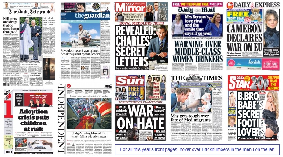 Front pages 13-05-15