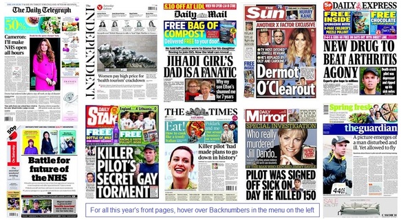 front pages 28-03-15