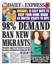 Express 98% want migrants banned