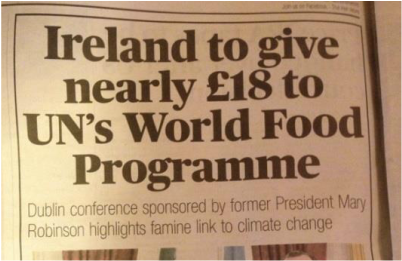 Ireland to give £18 to World Food programme