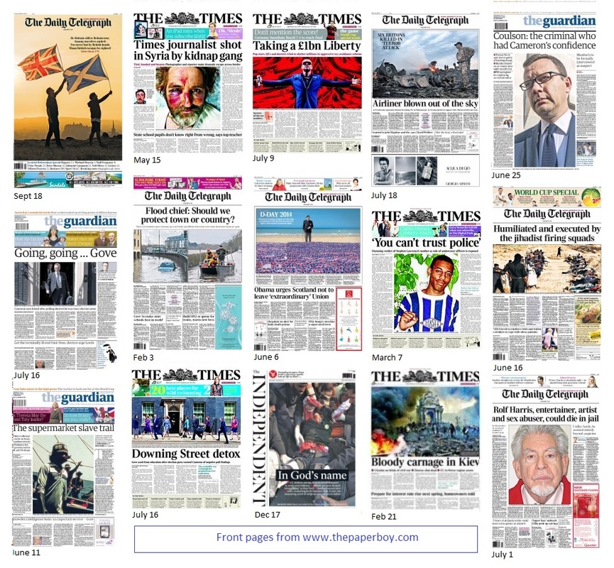 front pages of the year