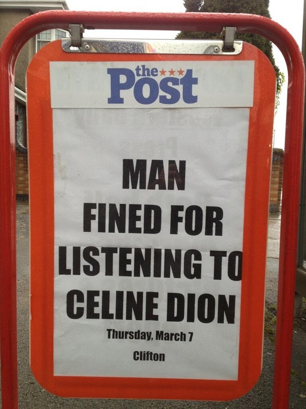 The Post - mans fined for listening to Celine Dion