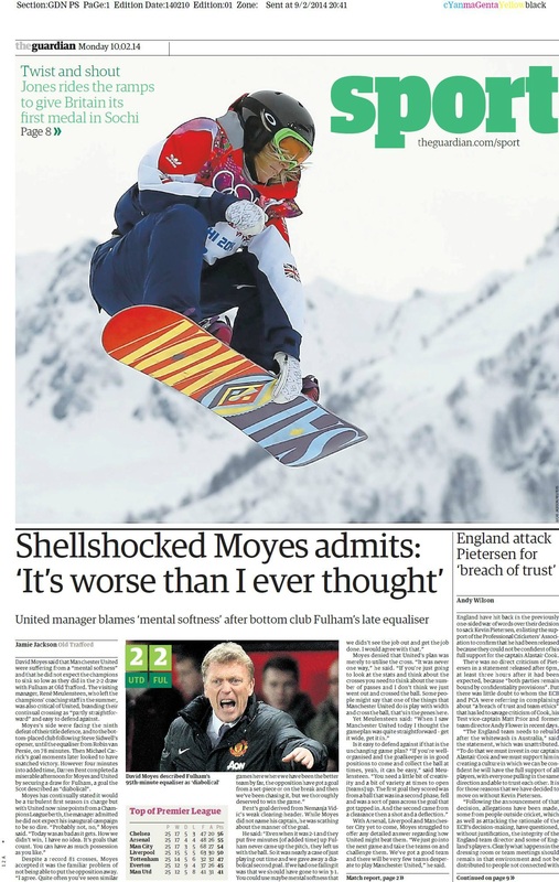 Guardian sports cover 10-02-14