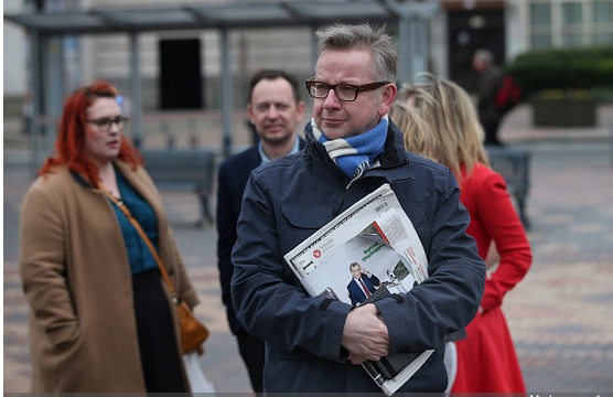 Michael Gove outside Labour spring conference
