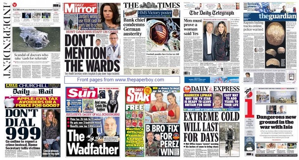 front pages 29-01-15